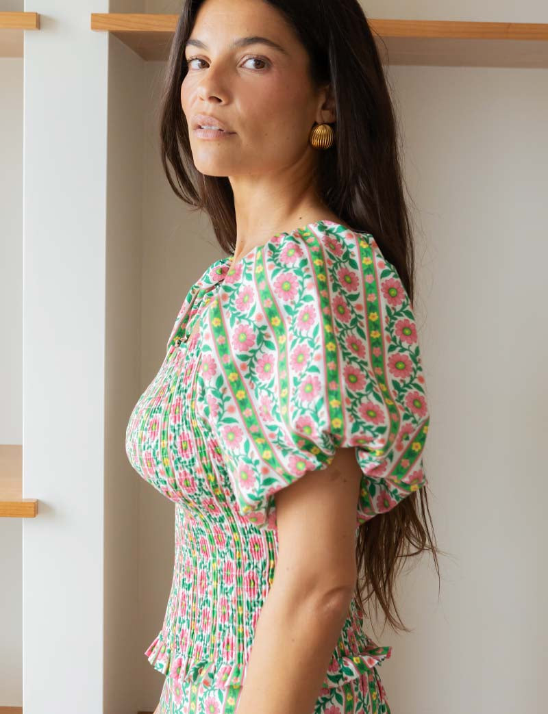 Top green floral Gael