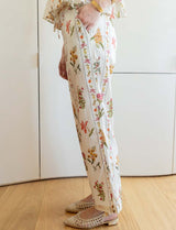 Pantalon écru & fleurs Martis