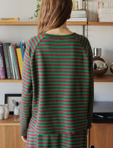 Green & burgundy Nati top