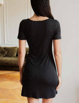 Ness Black Polka Dot Dress