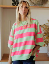 Green & fuchsia Sunso sweatshirt