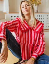 Blouse rouge & rose Lele