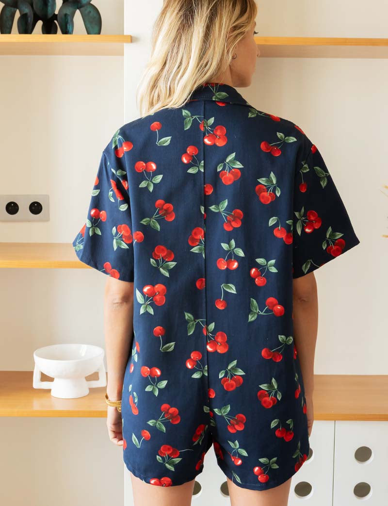 Marine and Cherry Romper Rowen