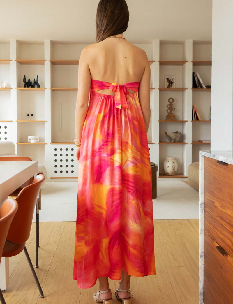 Fuchsia multi Clara dress