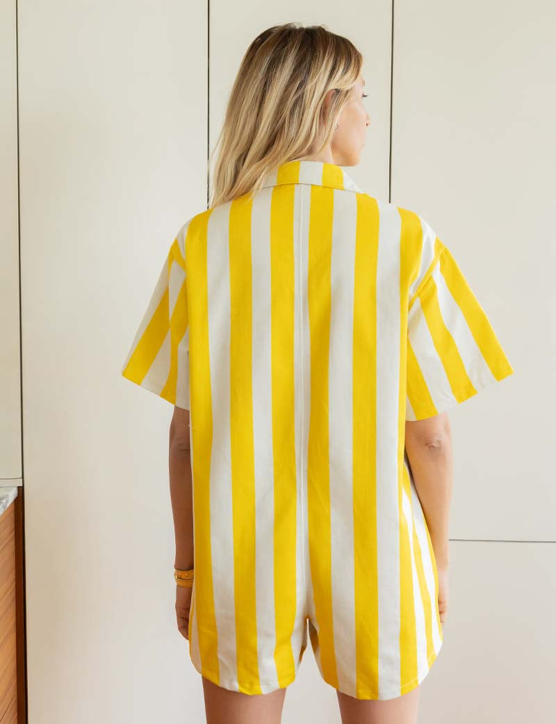 Yellow striped Rowen playsuit