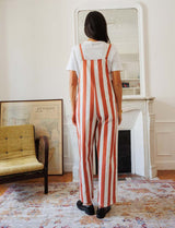 Roey terracotta-striped overalls