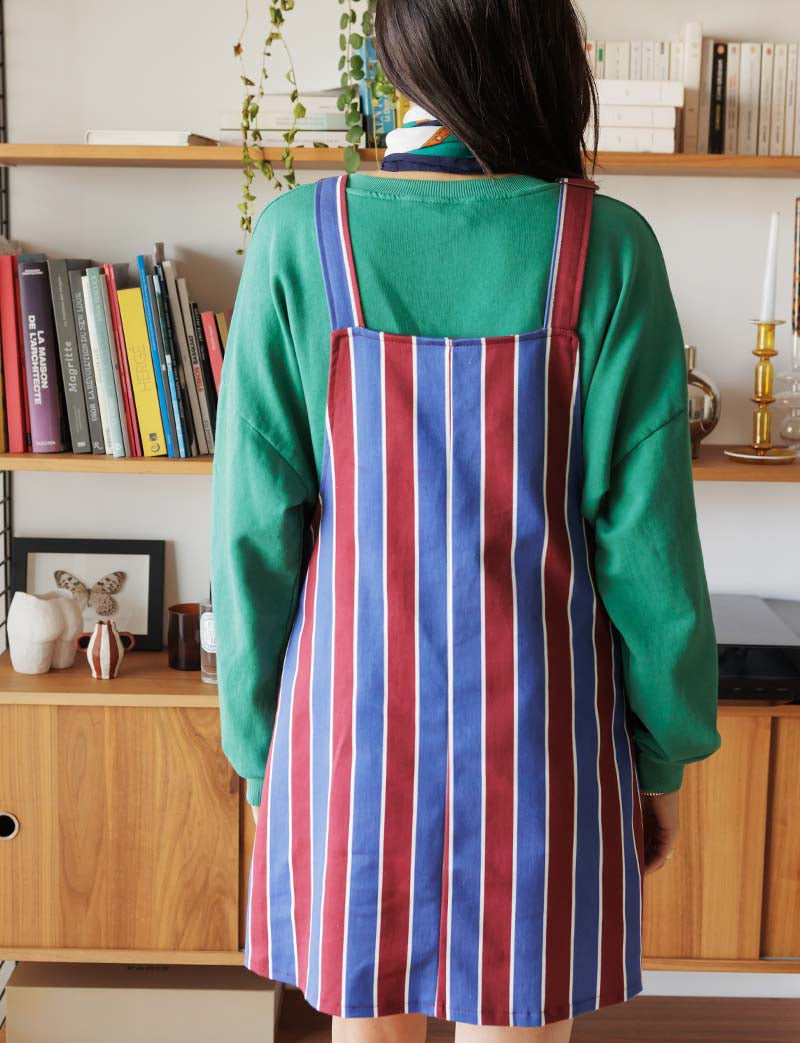 Vestido burdeos y azul Edna
