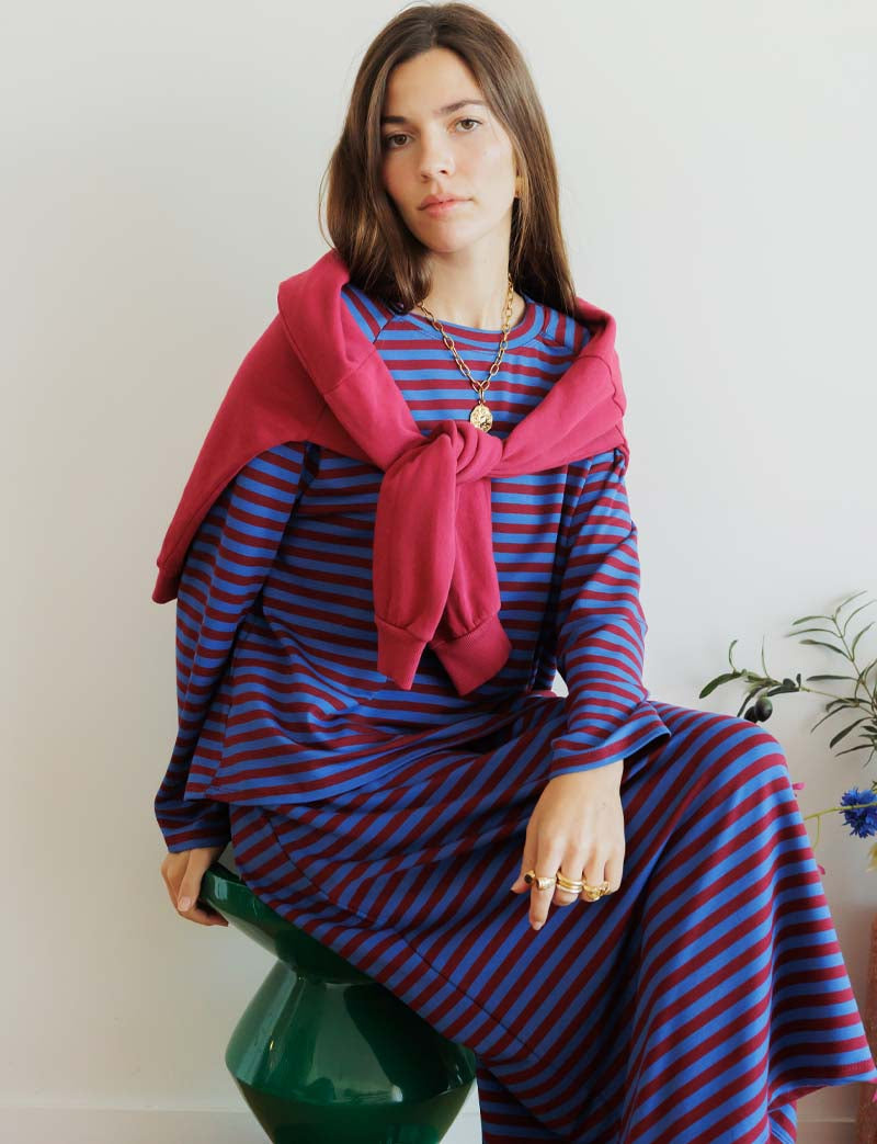 Blue and burgundy top Nati
