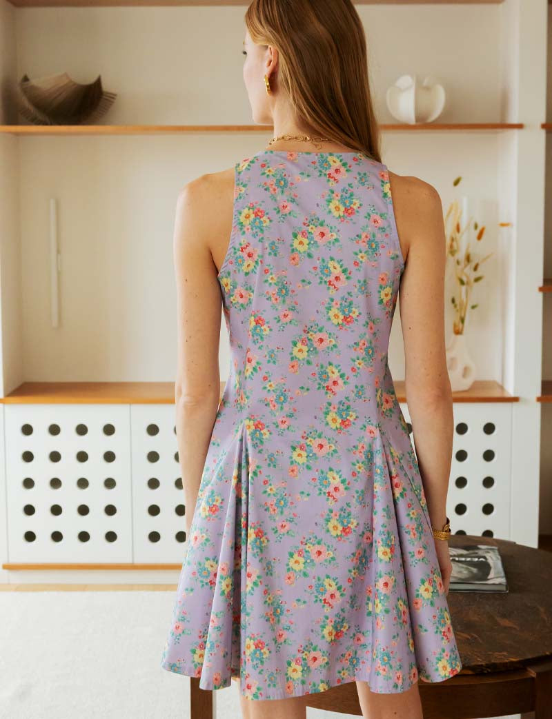 Robe lilas fleurie Rita