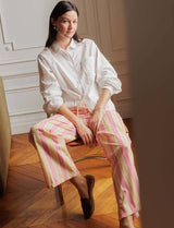 Pantalón a rayas rosa y amarillo Niko