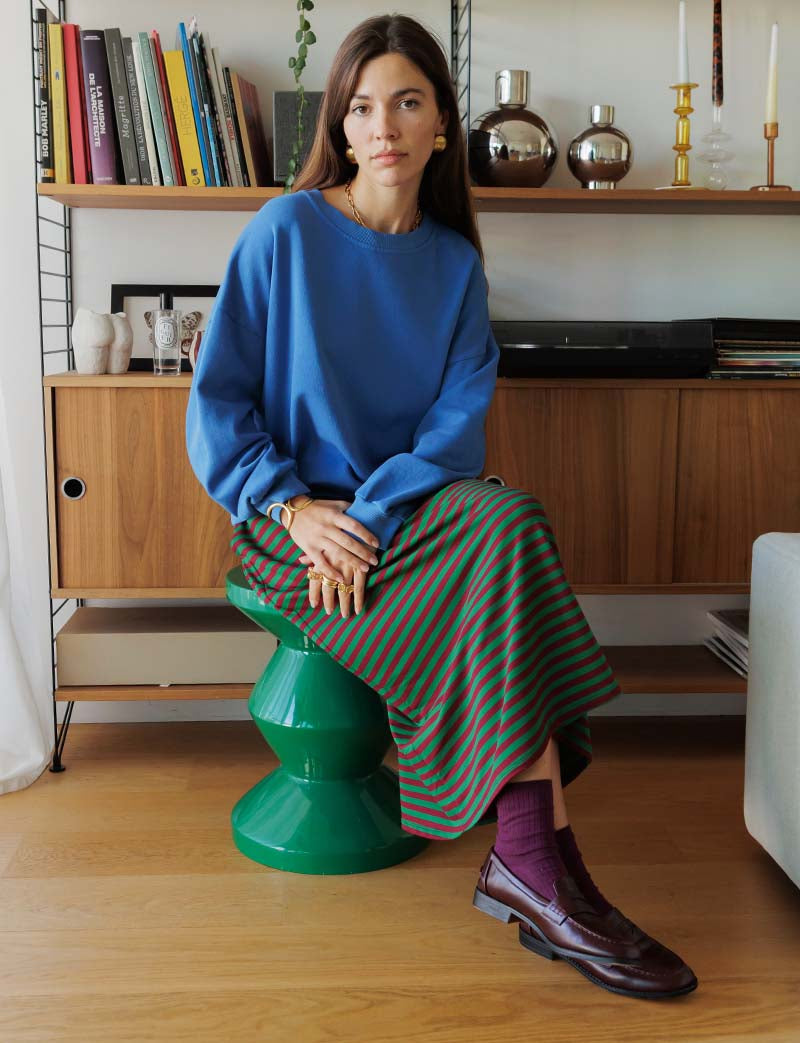 Green & burgundy Yago skirt