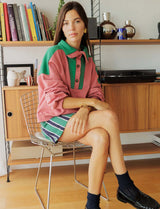 Jones blush & green sweatshirt