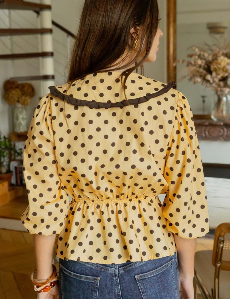 Blouse jaune & marron Dafné
