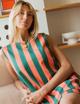 Robe corail & verte Rini