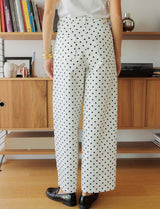 Bary white jeans with black polka dots