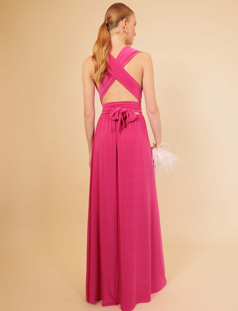 Annabella fuchsia multiposition dress