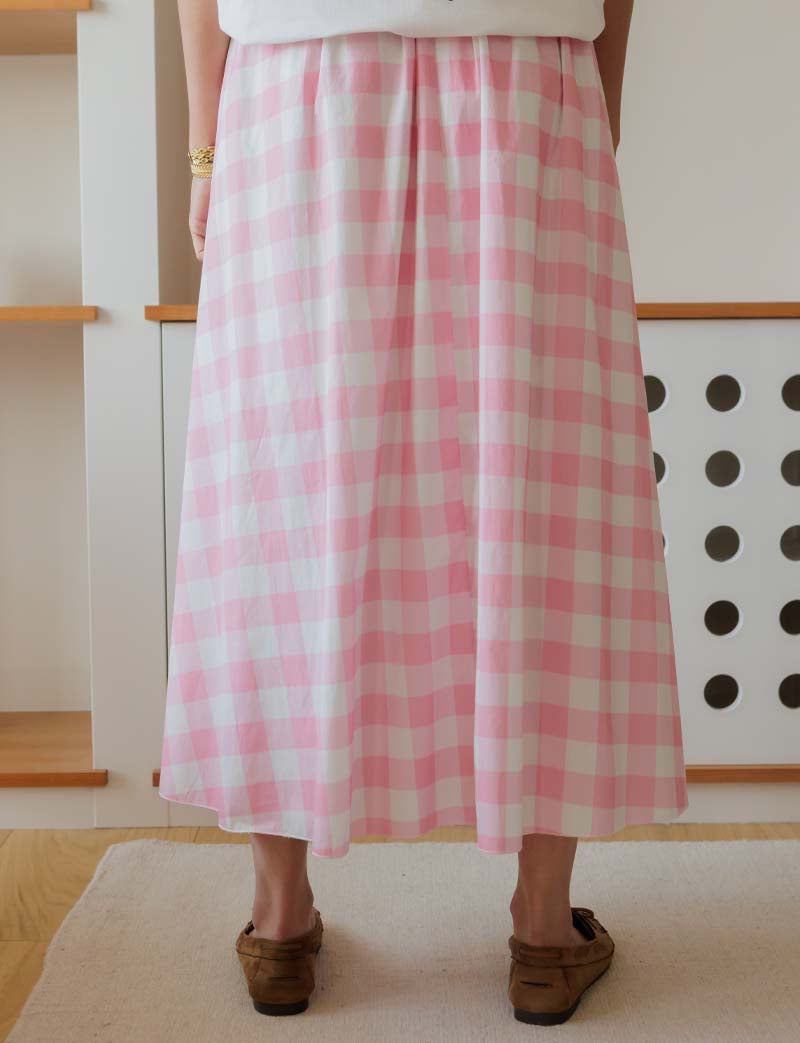Jupe vichy rose Yvelle