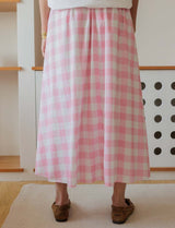 Jupe vichy rose Yvelle