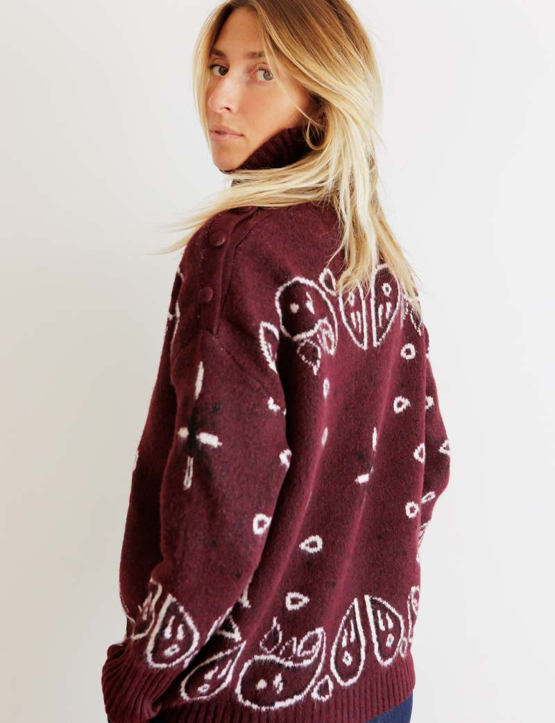 Pull bordeaux Berel
