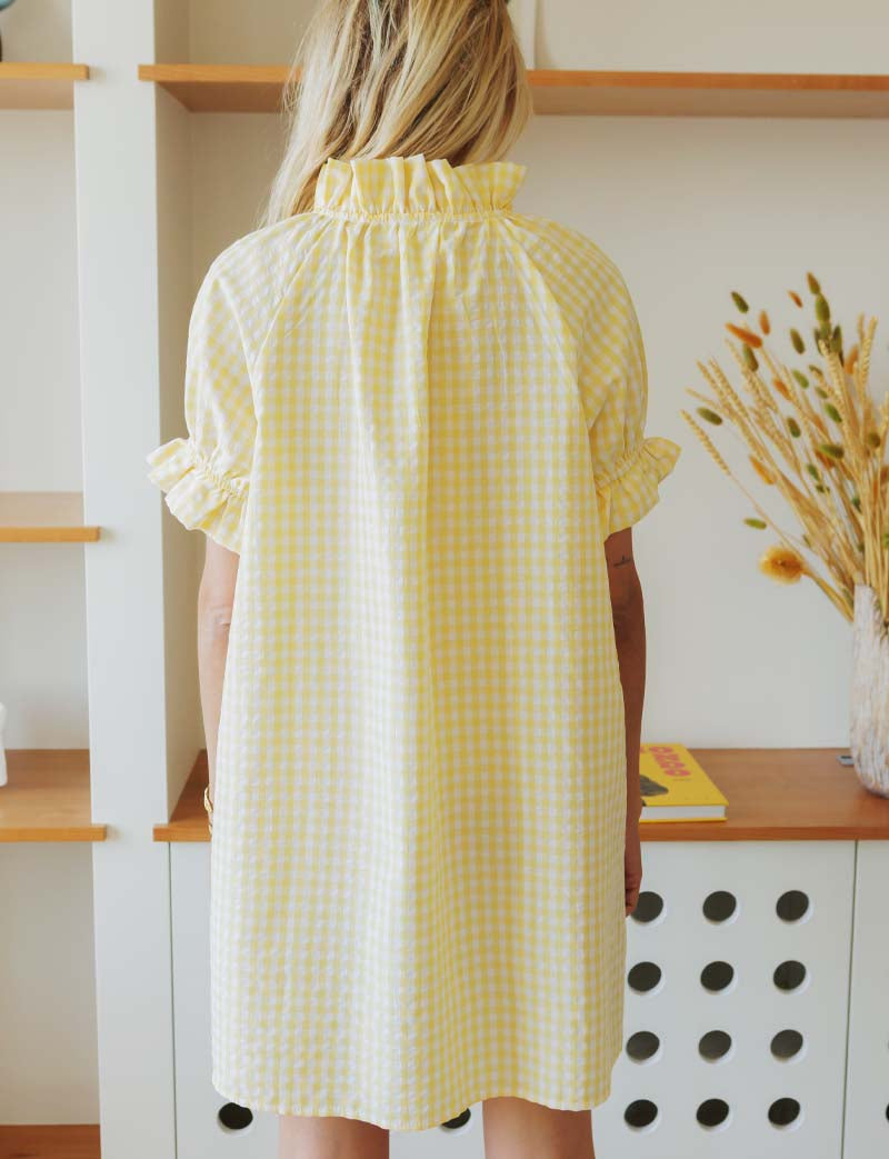 Robe vichy jaune Arlett