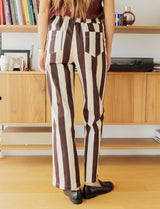 Aldo ecru & brown striped jeans