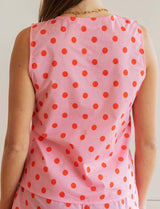 Red polka dot rose top Lya
