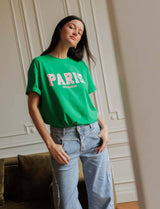 T-shirt vert & rose Paris Rive gauche