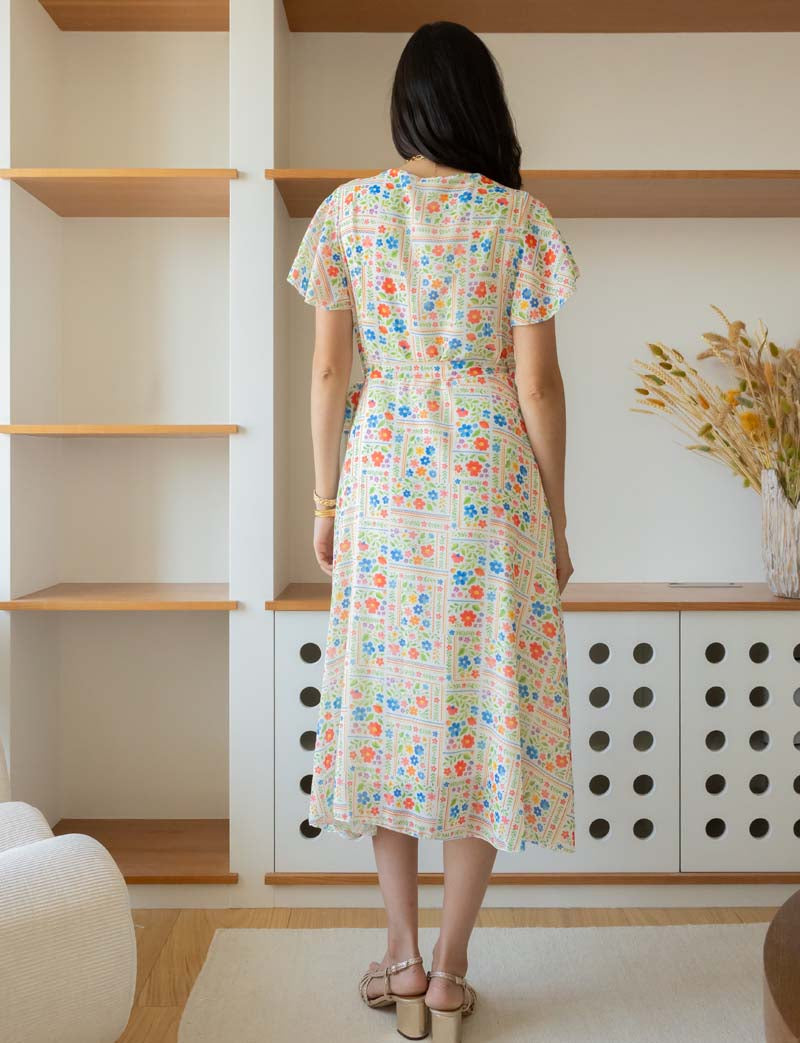 Hasina floral patchwork robe