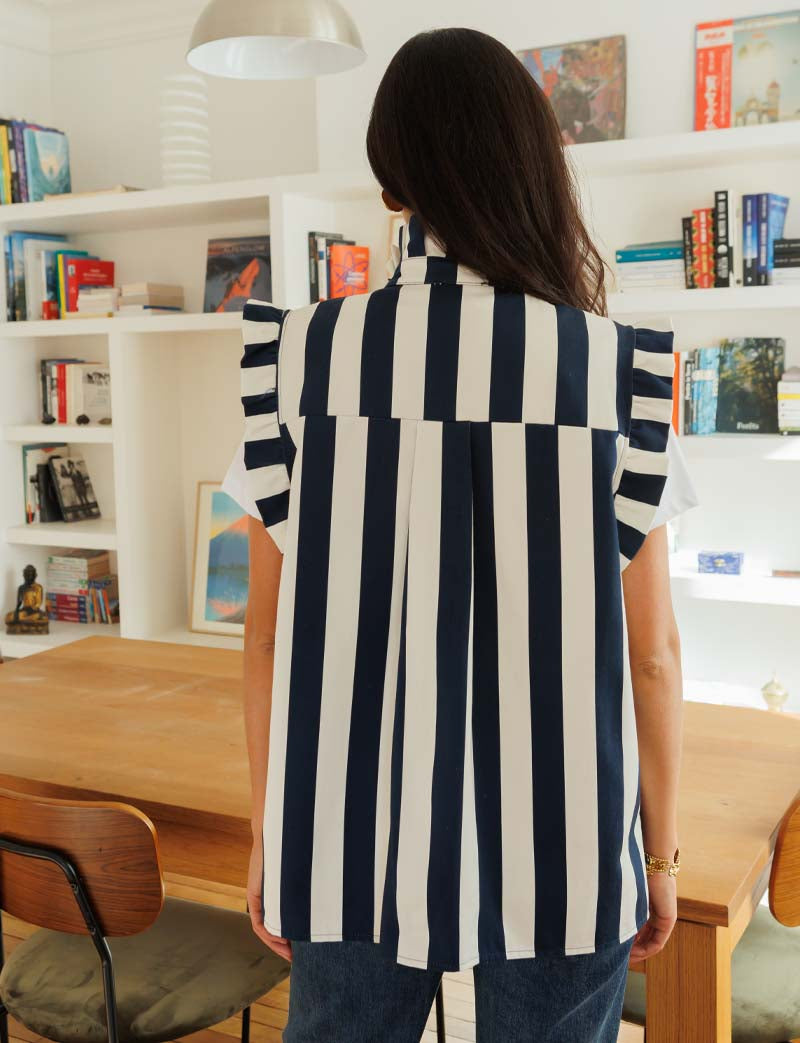 Navy striped jacket Drisa