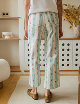 Jean à rayures & fleurs Roby