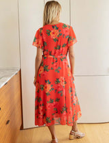 Red floral robe Hasina
