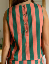 Top corail & vert Lezy