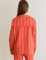 Martin red floral smock top