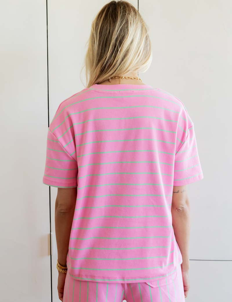 T-shirt rose & vert Beach Vibes