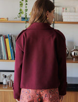 Burgundy coat Brady