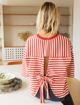 Terracotta striped T-shirt Rawan