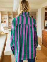 Chemise violette & verte Gustava