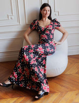 Robe noire fleurie Seville