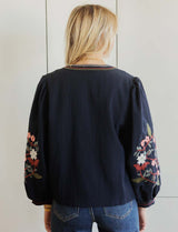Navy embroidered Nash jacket