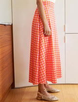 Pink & orange gingham skirt Yvelle