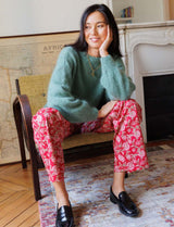 Jordy floral red trousers