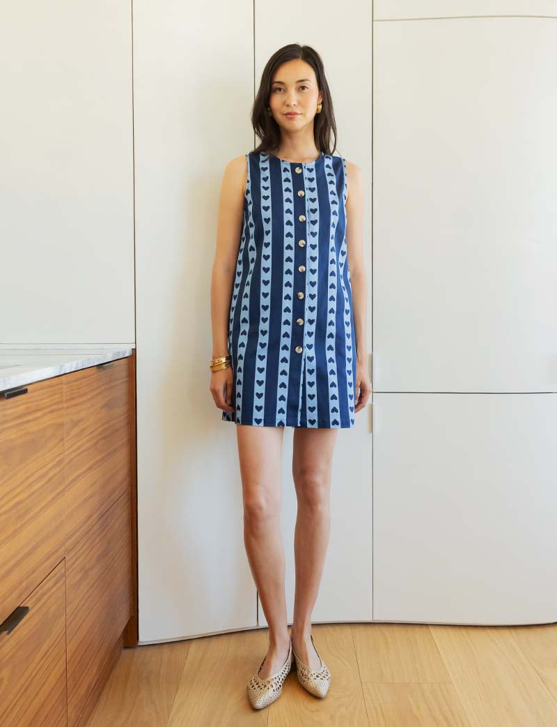 Robe bleue & coeurs Osma