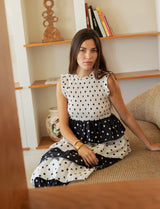 White and black polka dot Martim dress