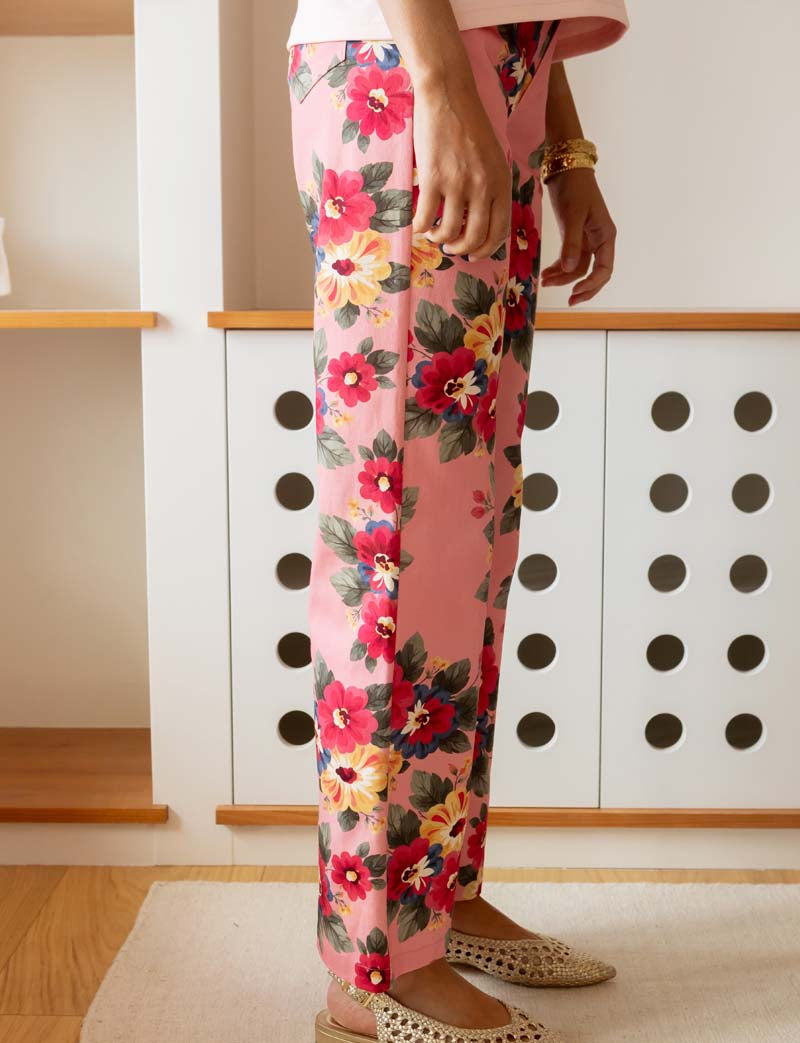 Floral Pink Jeans Jony