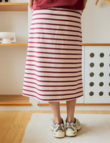 Jupe à rayures roses & bordeaux Yago