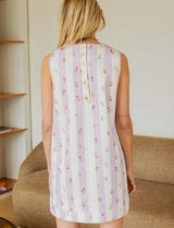 Robe à rayures lilas & fleurs Rini