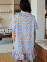 Robe bleue & fleurie Navi