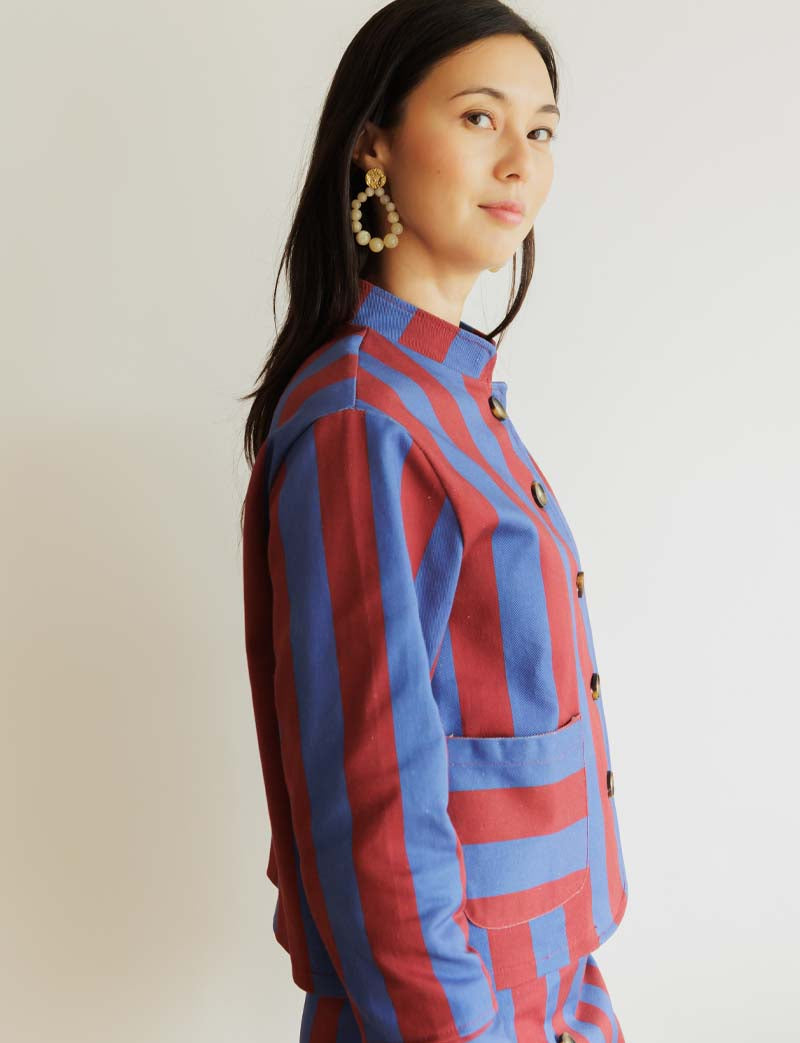 Veste bordeaux & bleue Efrar
