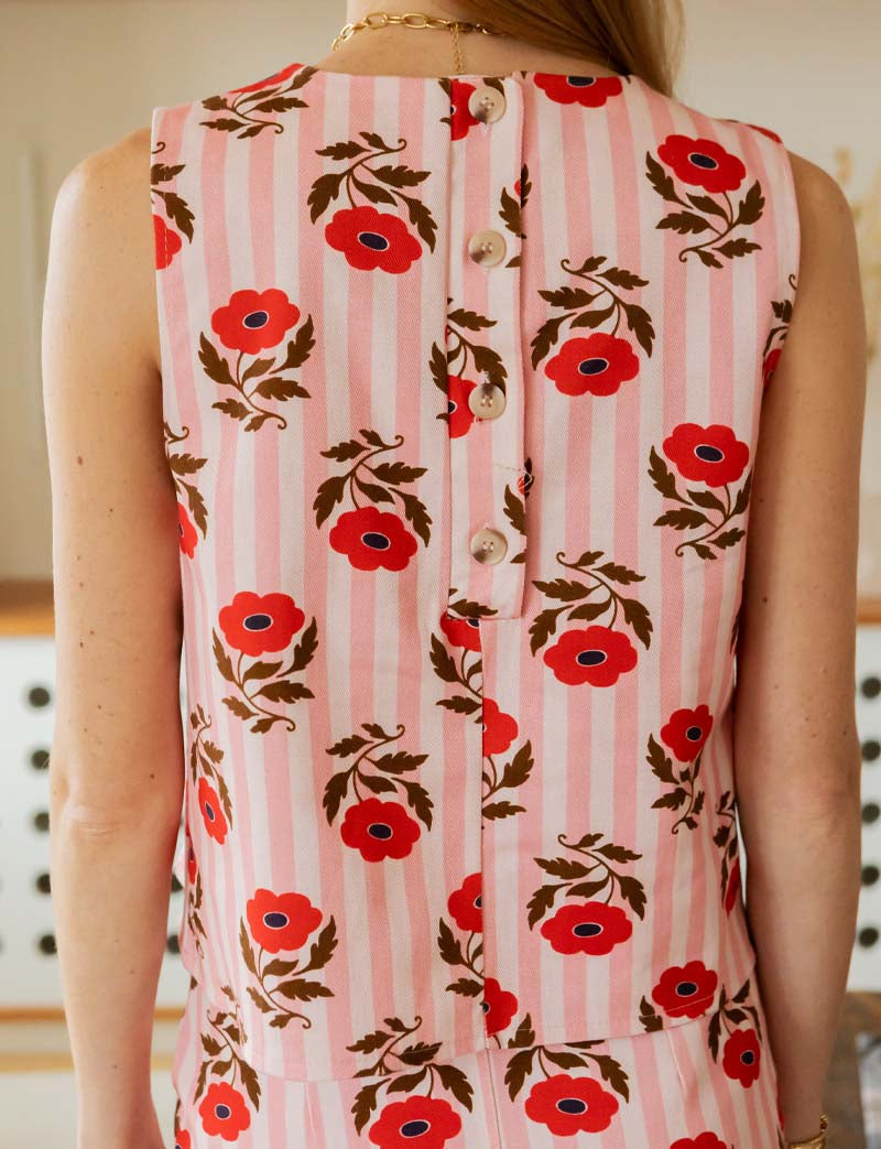 Pink Striped & Floral Lezy Top