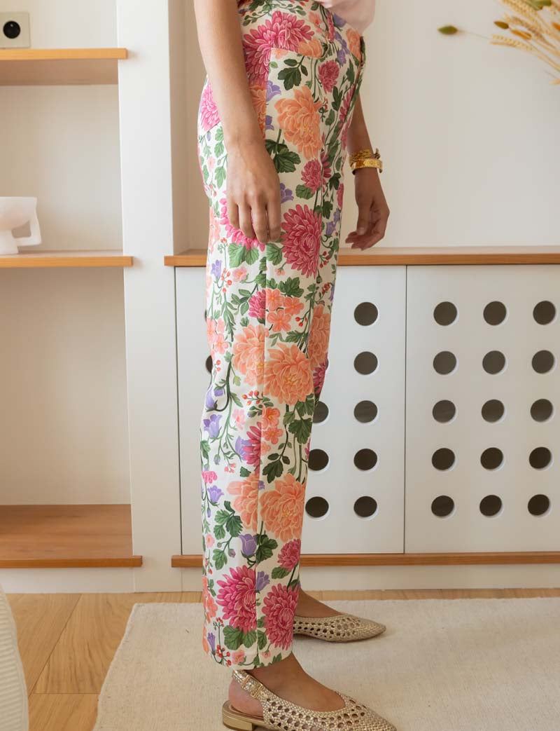 White Floral Jeans Jony